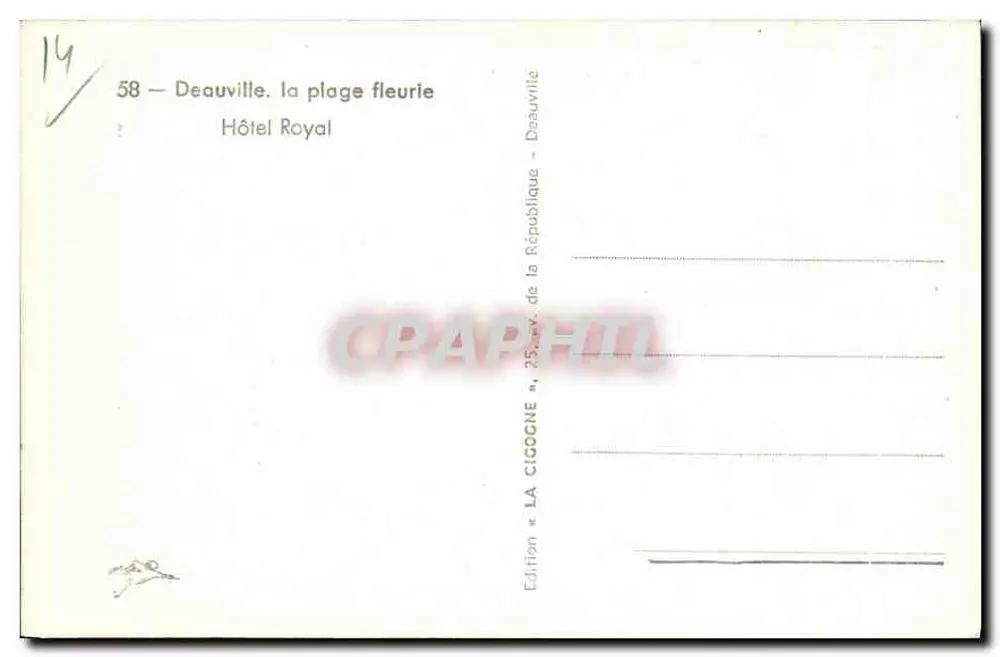 Deauville, der blühende Strand — Hotel Royal — Edition « La Cigogne », Deauville - Rückseite