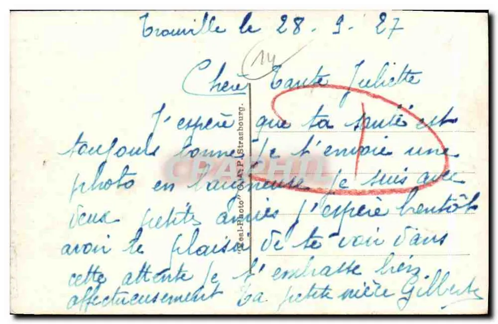 Deauville, Die blühende Strände — Das Royal Hotel — Antike Ansichtskarte n°278 - Rückseite