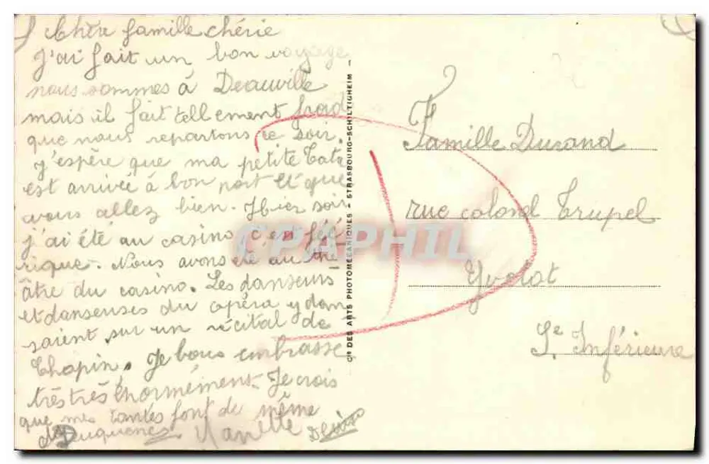 Hôtel Royal (Wybo, arch.) und der Boulevard Cornuché — Deauville-La Plage Fleurie — n° 283 - Rückseite