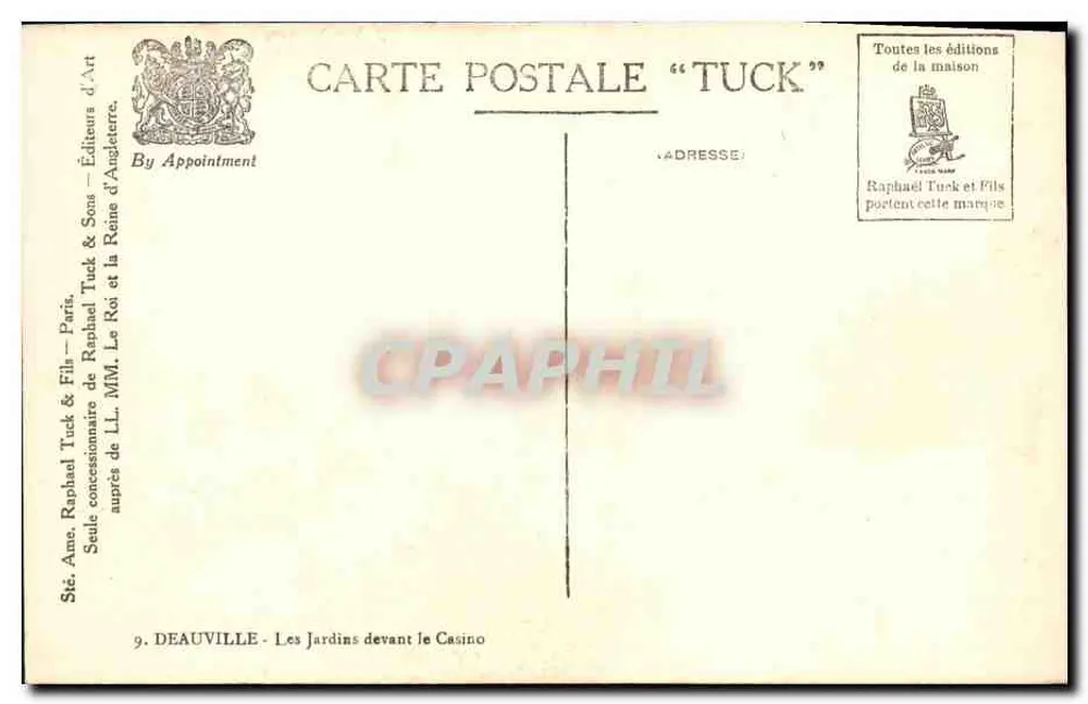 Os Jardins em frente ao Casino — Deauville — Sibyl - Verso