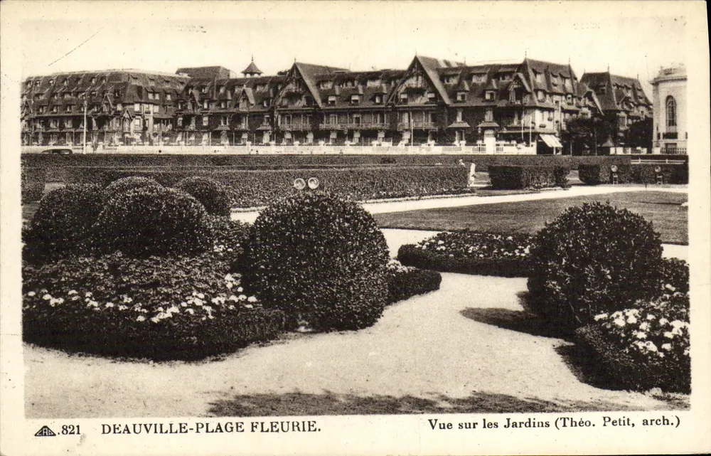 Deauville-Plage Fleurie — Ansicht der Gärten — Théo. Petit, arch. - Vorderseite