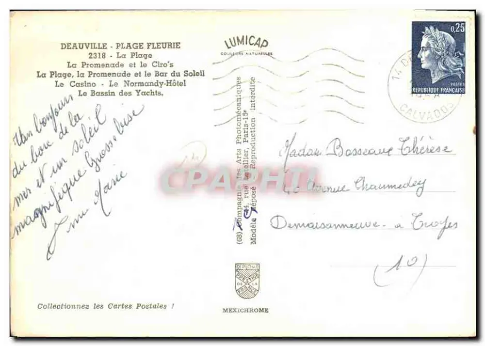 Deauville — Souvenir de Deauville — Lumicap - Verso