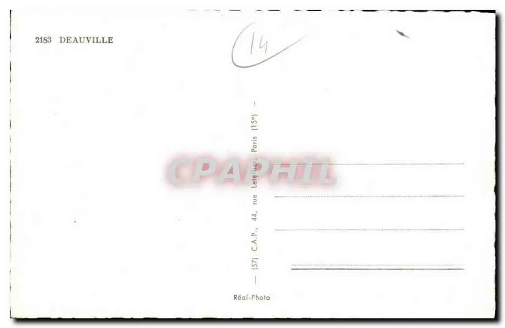 Deauville — La Promenade, Le Casino, Le Normandy-Hôtel, Le Royal-Hôtel — Souvenir de Deauville, éditeur Réal-Photo - Verso