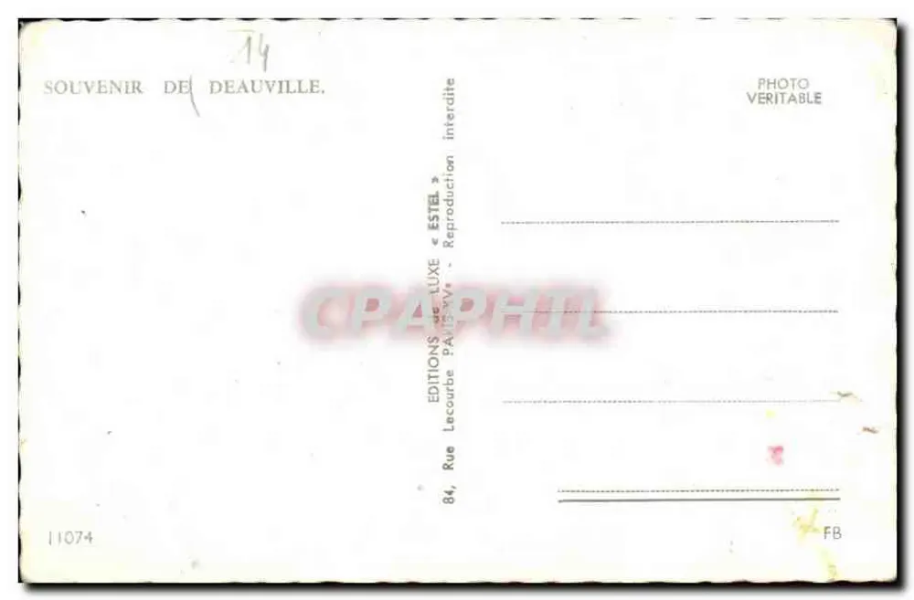 Deauville — Lembrete de Deauville — Éditions Lecourbe - Verso