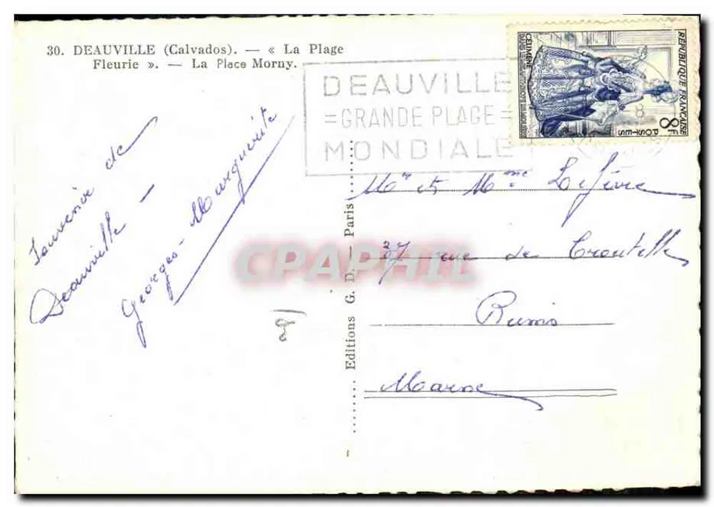 Deauville — La Place Morny — Éditions G. D. Paris - Rückseite