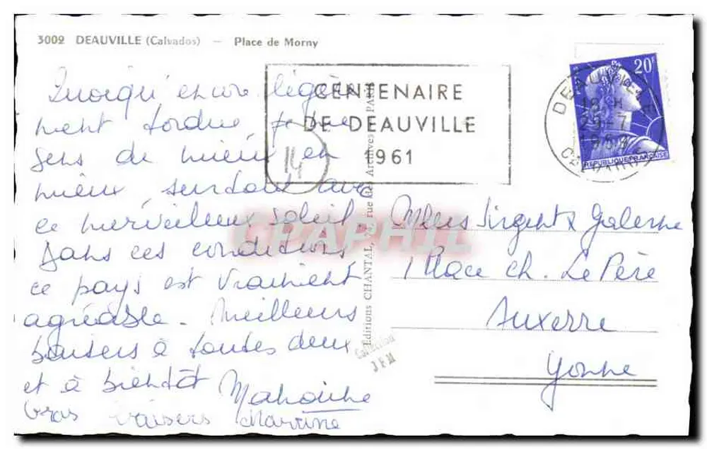 Place de Morny — Deauville (Calvados) — Éditions Chantal, n° 3009 - Verso