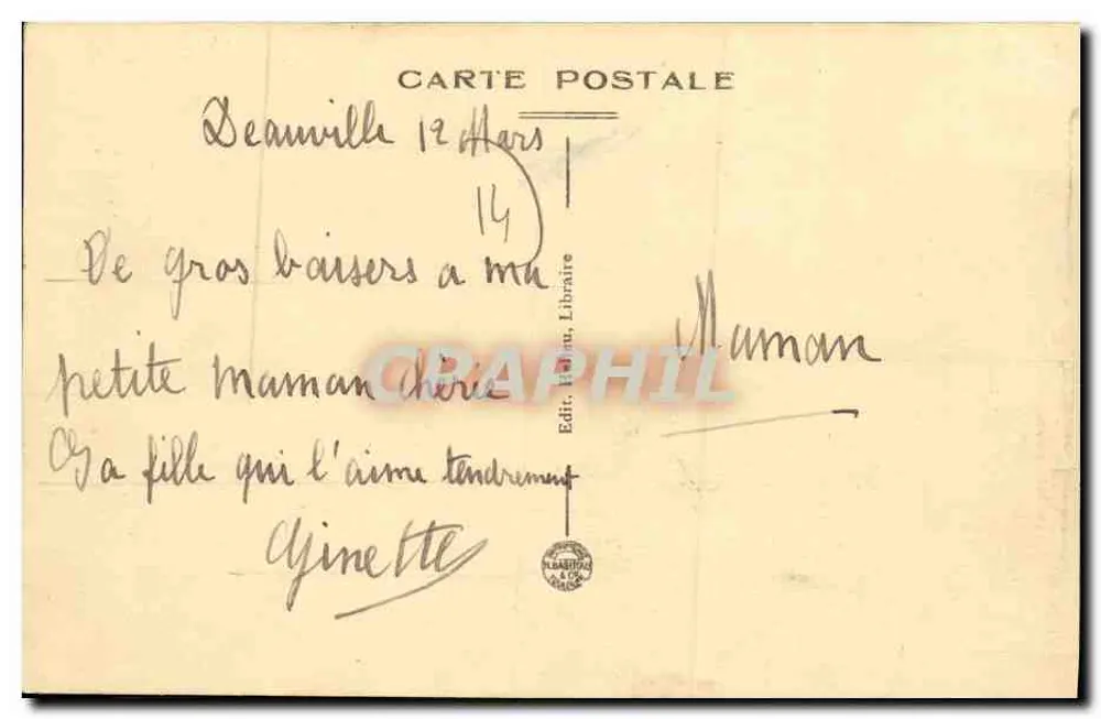 Deauville-sur-Mer — Place de Morny avec fontaine centrale — Éditeur : Hébert, Libraire - Rückseite