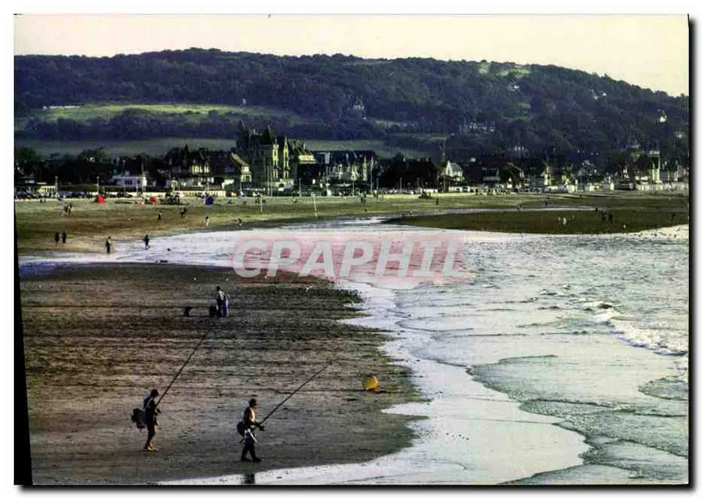 Côte Fleurie — Deauville (Calvados) — Auf der Strand, bei Ebbe, Vorbereitungen zum Angeln — IRIS - Vorderseite
