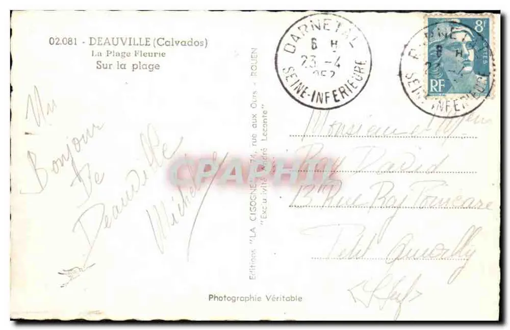 Deauville — La Plage Fleurie — Éditions LA CIGOGNE - Rückseite