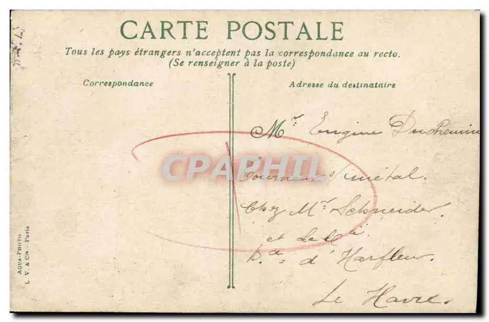 Deauville — Ein Boot am Strand — L.V. & Cie, Paris - Rückseite