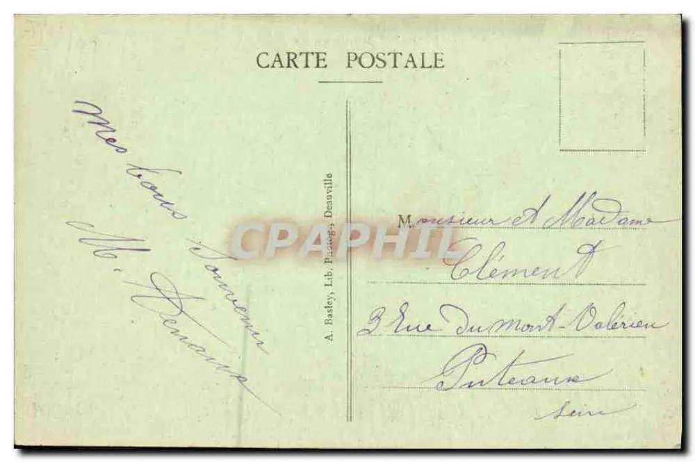 Deauville — Maré alta — A. Bassey, Lib. Deauville, n°207 - Verso