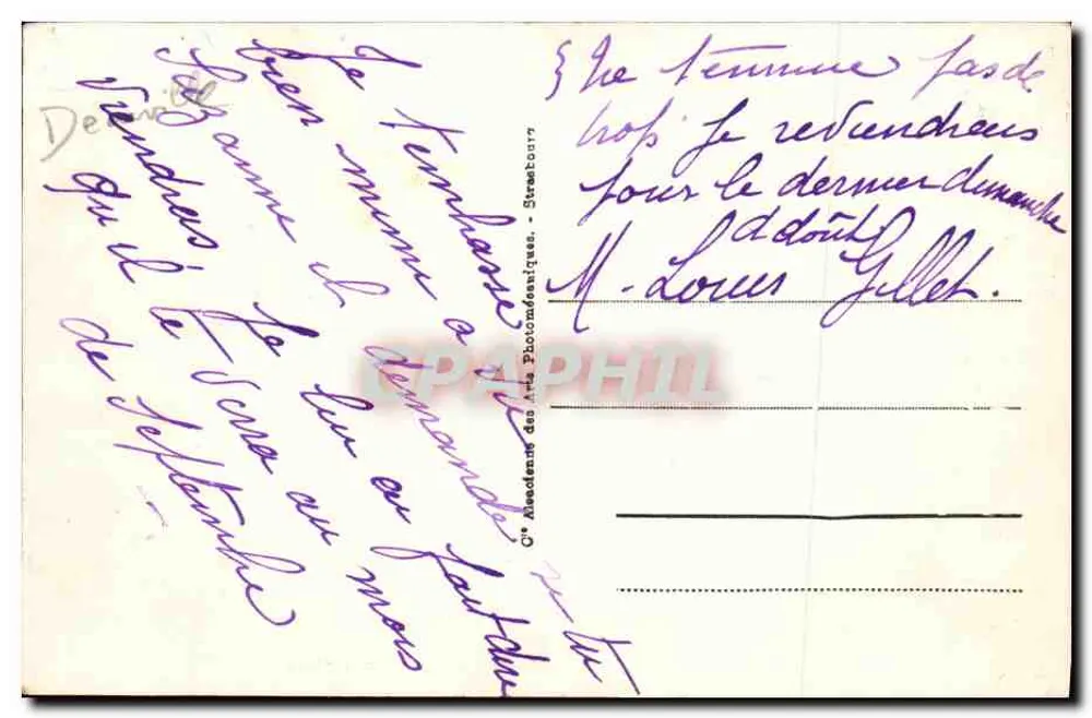 Deauville - Praia Florida - A Praia — Bilhete postal antigo n°160, editor A.P.A. - Verso