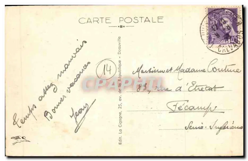 Deauville, die Blühende Strände — Strandansicht — Verlag La Cigogne, n°200 - Rückseite