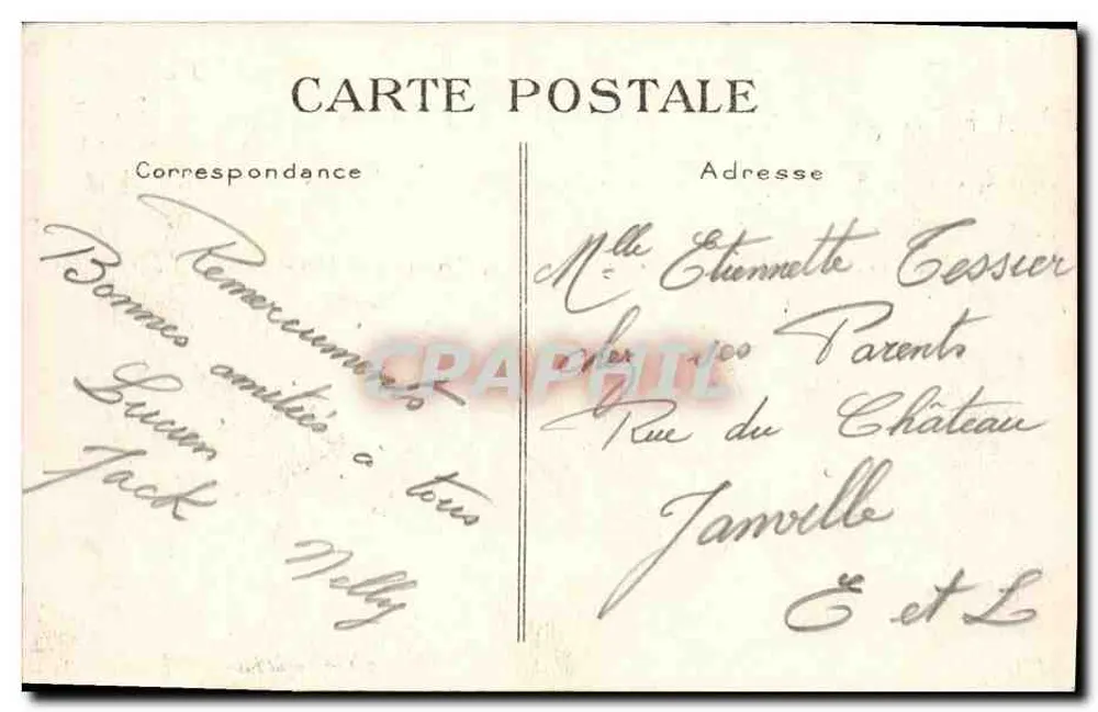 Deauville — Der blühende Strand. In der Welle. — G. F., Le Havre - Rückseite
