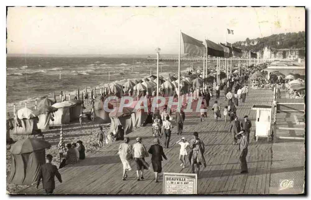 Deauville — Strand und Bretter — Antike Ansichtskarte n°969 - Vorderseite