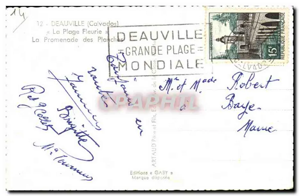 Deauville — Promenade des Planches — Éditions Gaby - Rückseite