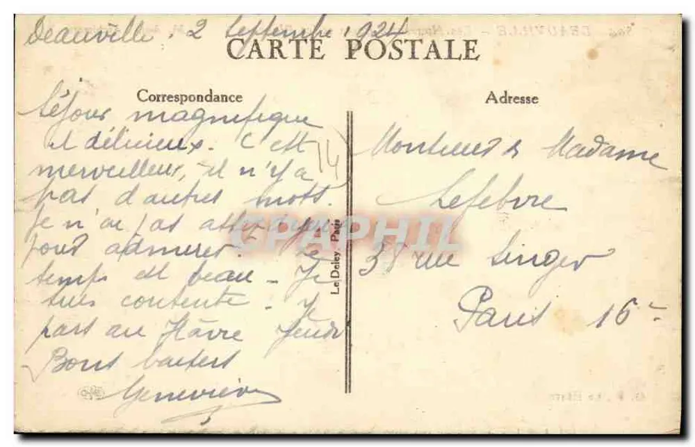 Deauville — Les Nouveaux Bains et les Planches — G. F. Le Havre, n°504 - Rückseite
