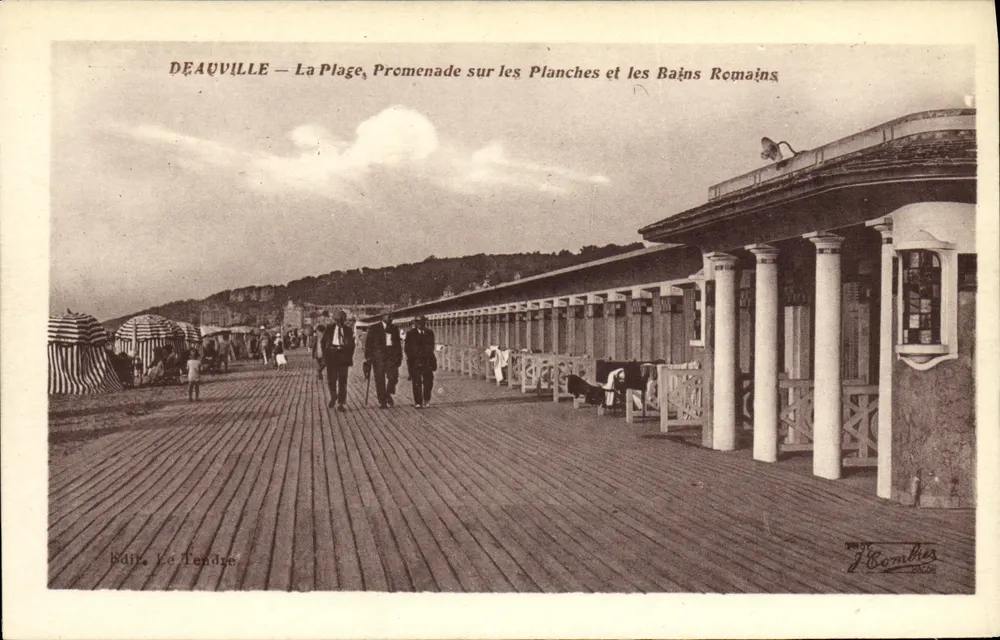 Deauville — Die Strandpromenade, die Plankenpromenade und die römischen Bäder — Edit. Le Tendre - Vorderseite
