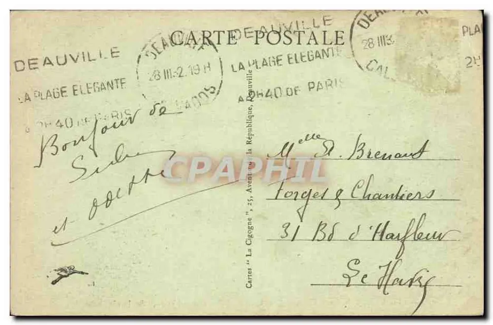 Deauville, la Plage Fleurie — Les Planches — éditeur Cartes 'La Plage Elegante' - Reverso