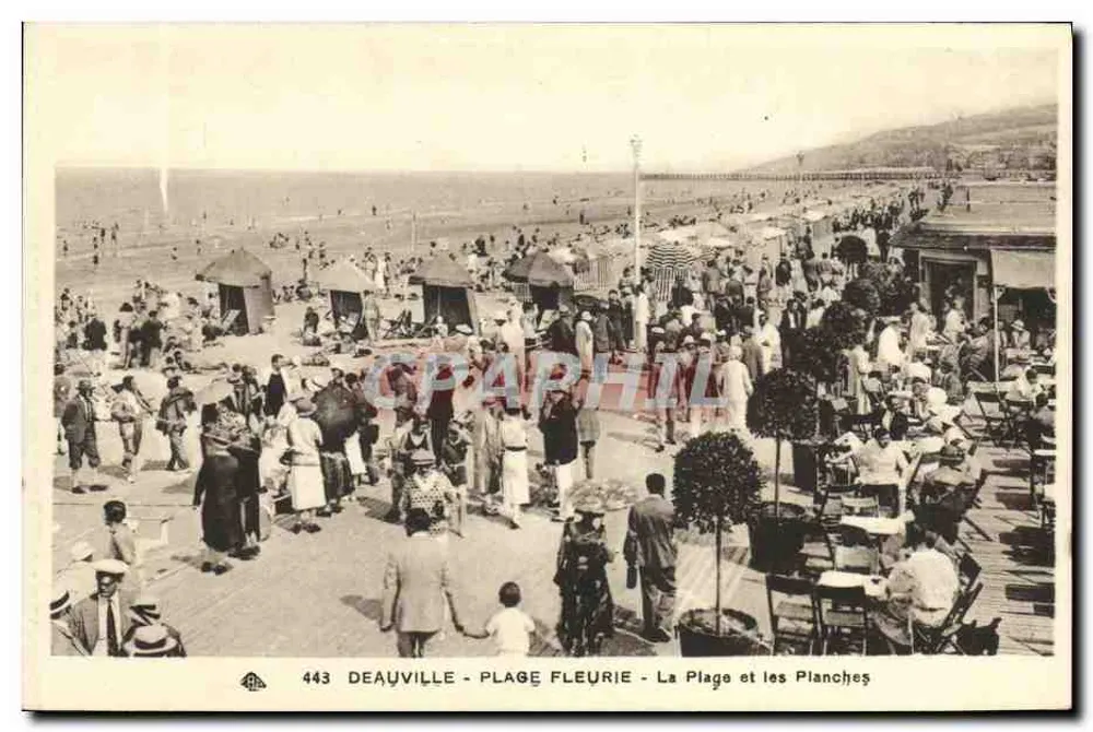 Deauville - Blühende Strand - Der Strand und die Bretter — n°443 - Vorderseite