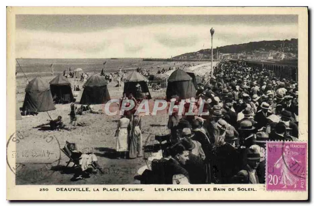 Deauville, Die blühende Strand — Die Bretter und das Sonnenbad — n° 250 - Vorderseite
