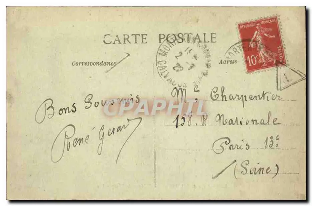 Ao redor de FALAISE — O Castelo de Blocqueville — C. Jeanne, editor-fotógrafo Falaise, n°66 - Verso