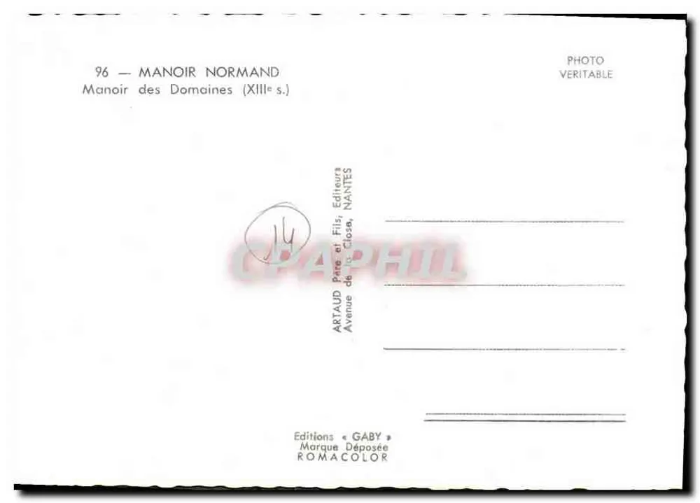 Maniero dei Domaines — XII secolo — Gaby - Verso
