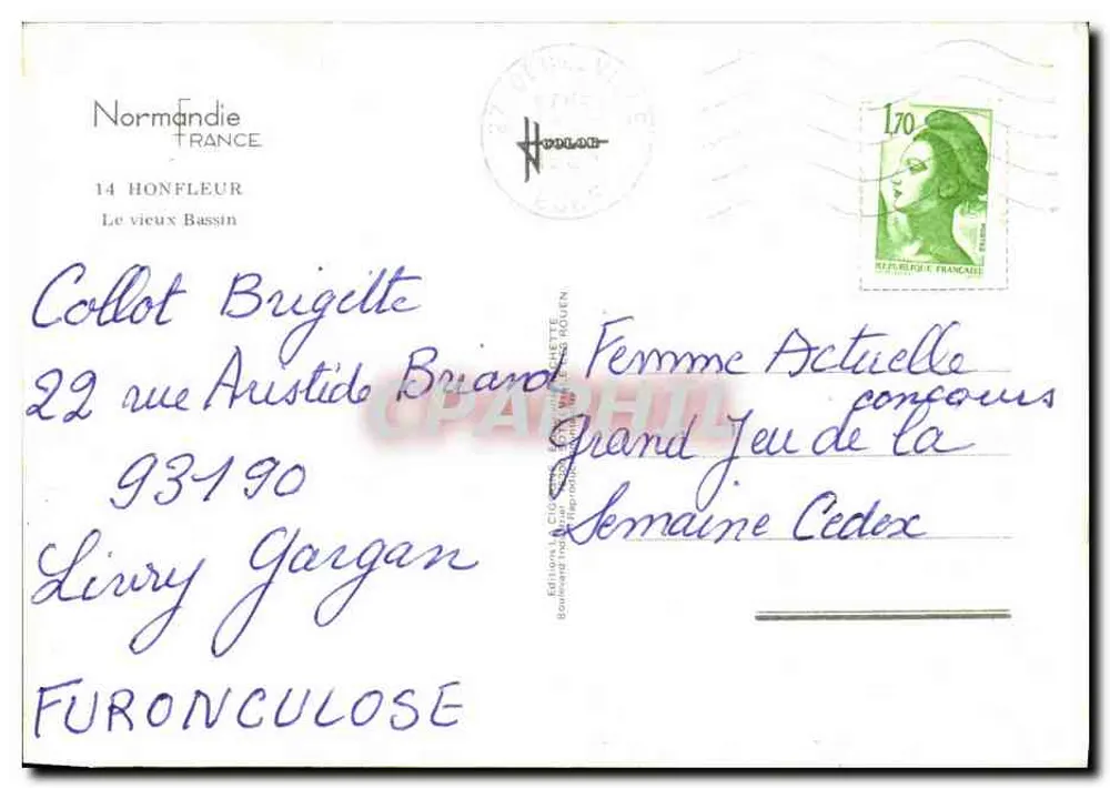 O velho Bassin — Honfleur — Edições La Cigogne - Verso