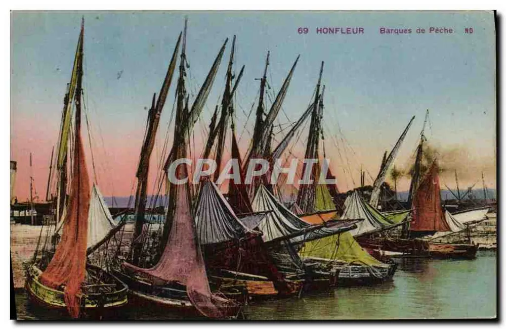 Honfleur — Barcos de Pesca — Lévy & Neurder Reunidos, 69 - Frente