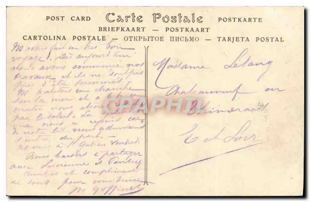 Honfleur — Chegada do Steamer "François Ier" — n°138 - Verso