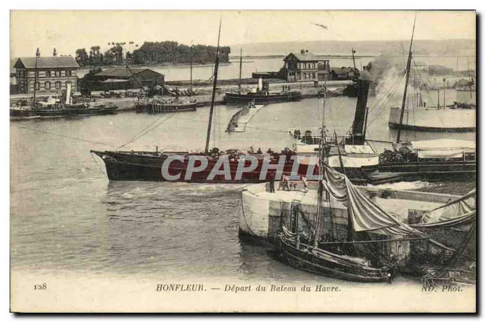 Honfleur — Abfahrt des Bootes von Le Havre — ND. Phot. - Vorderseite