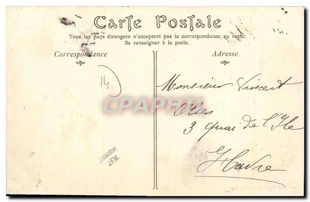 Um Honfleur — Carrefour de la Croix Rouge — anonymer Verleger, Nr. 128 - Rückseite