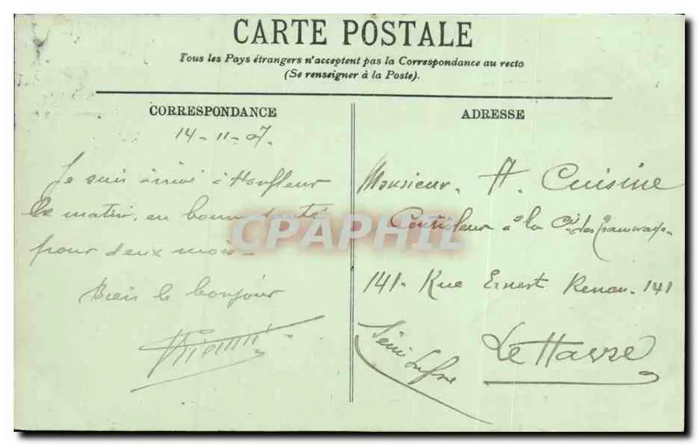 Honfleur — Rua de Honfleur — LL. — Editor LL, n° 92 - Verso