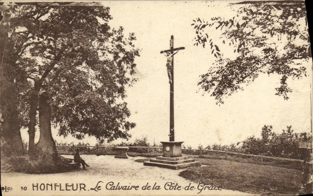 Honfleur — O Calvário da Côte-de-Grâce — editor P. Le Hébert, n° 30 - Frente