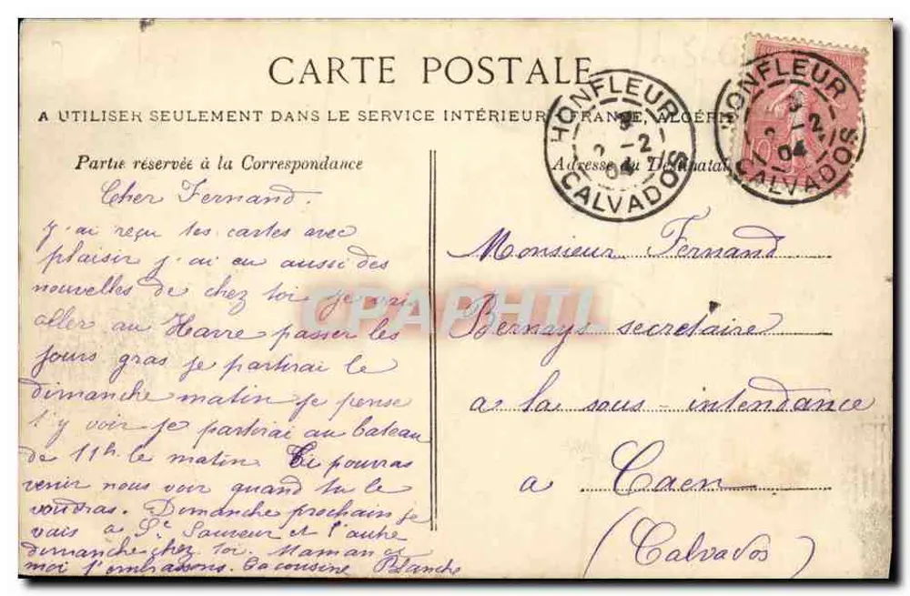 A Normandia — Honfleur — A Cruz de Vassouy — A C.P.A. — n°20 - Verso