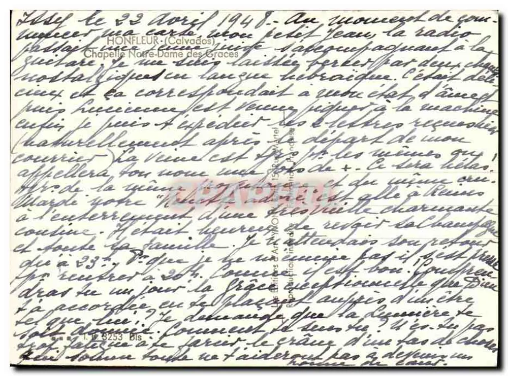 Capela Nossa Senhora das Graças — Honfleur (Calvados) — editor Lion - Verso