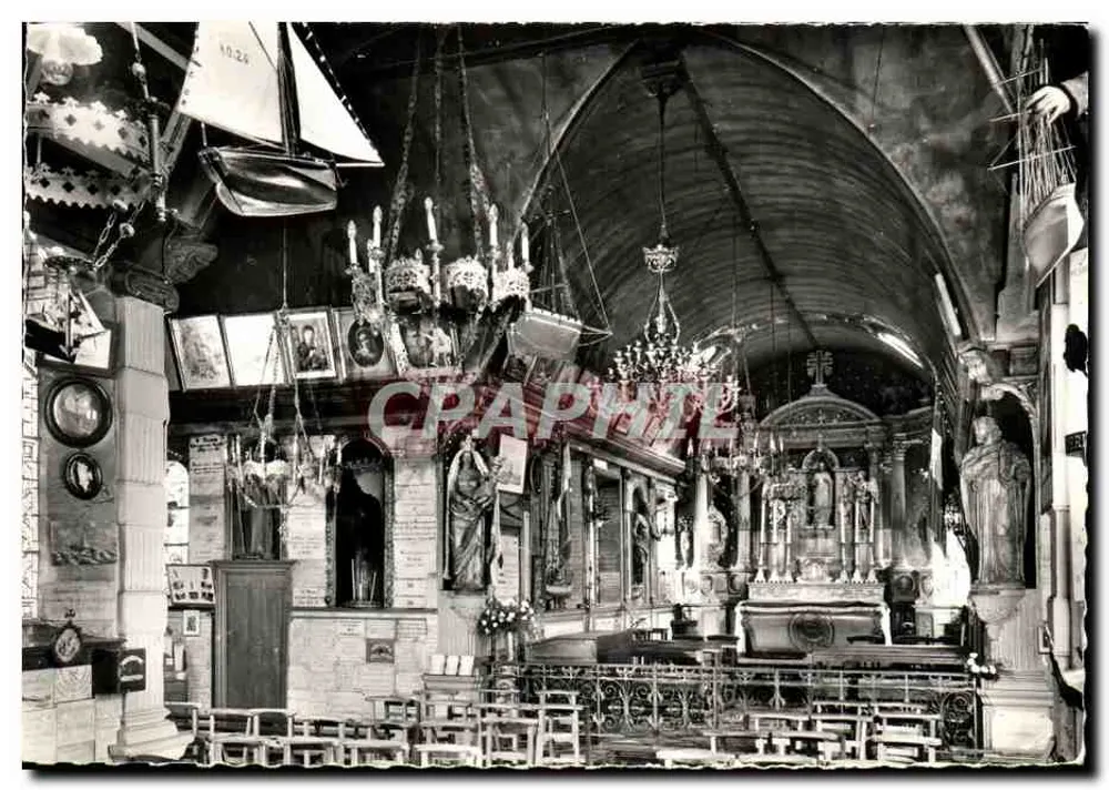 Interior da Capela Notre-Dame de Grâce em Honfleur — Calvados — editor MULOT, n°64 - Frente