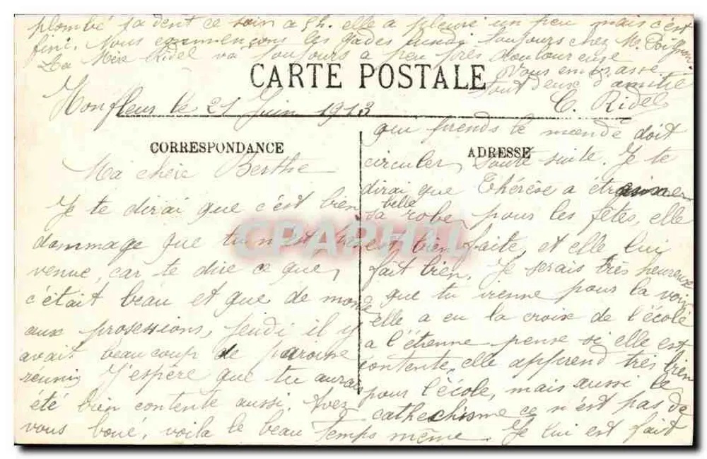 HONFLEUR — Nossa Senhora da Graça — LL. — Sklerta - Verso