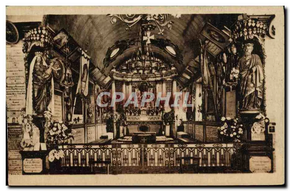 Interior da capela Notre-Dame-de-Grâce em Honfleur — CI des Arts Photomécaniques, Paris - Frente
