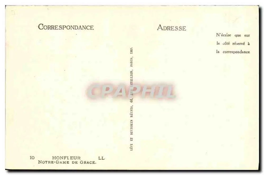 Igreja de Nossa Senhora da Graça — Honfleur — editor Lévy et Neubben, Paris - Verso