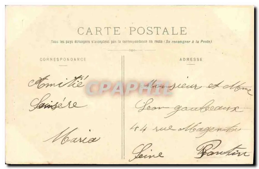 Honfleur — Antes da Partida — Coleção A.-H. L'Isle Adam - Verso