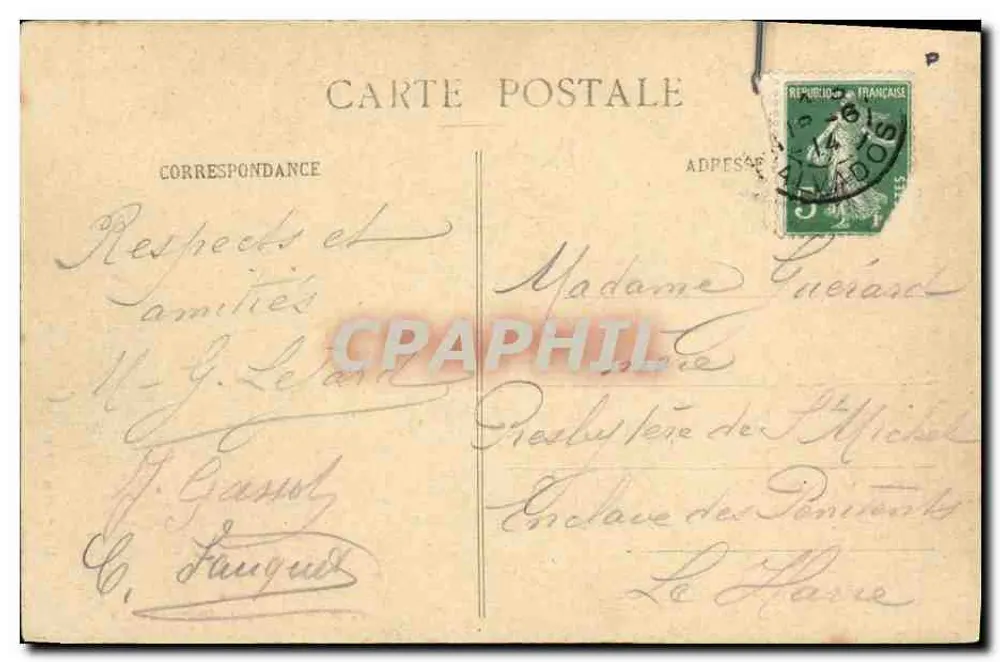 Honfleur — Hafenszene mit Fischer, Frau und Kind — Sammlung A. L'ble-Adam, Nachfolger - 14 - Rückseite