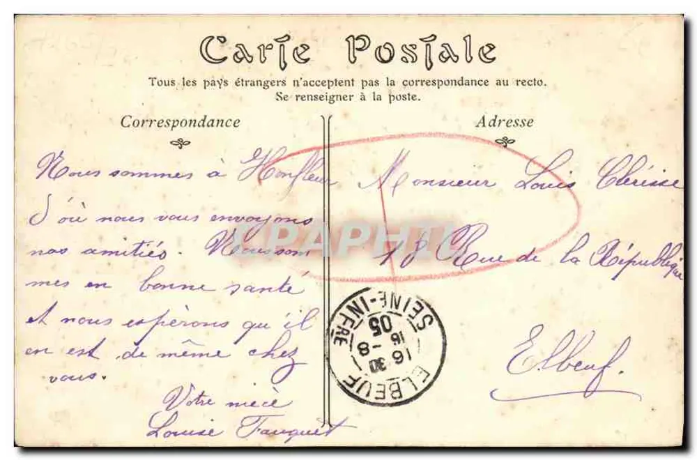 HONFLEUR — O Hotel de Ville — N.D. Fotografia - Verso