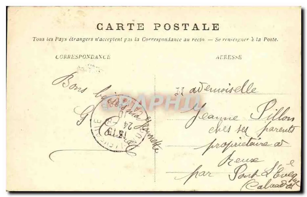 Honfleur — Hotel de Ville e o Museu — E. J. - Verso