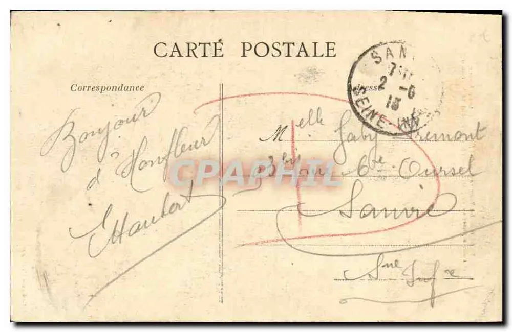 HONFLEUR — Die Quadratische Turm der Kirche Sainte-Catherine — Verlag: Collection AD - Rückseite