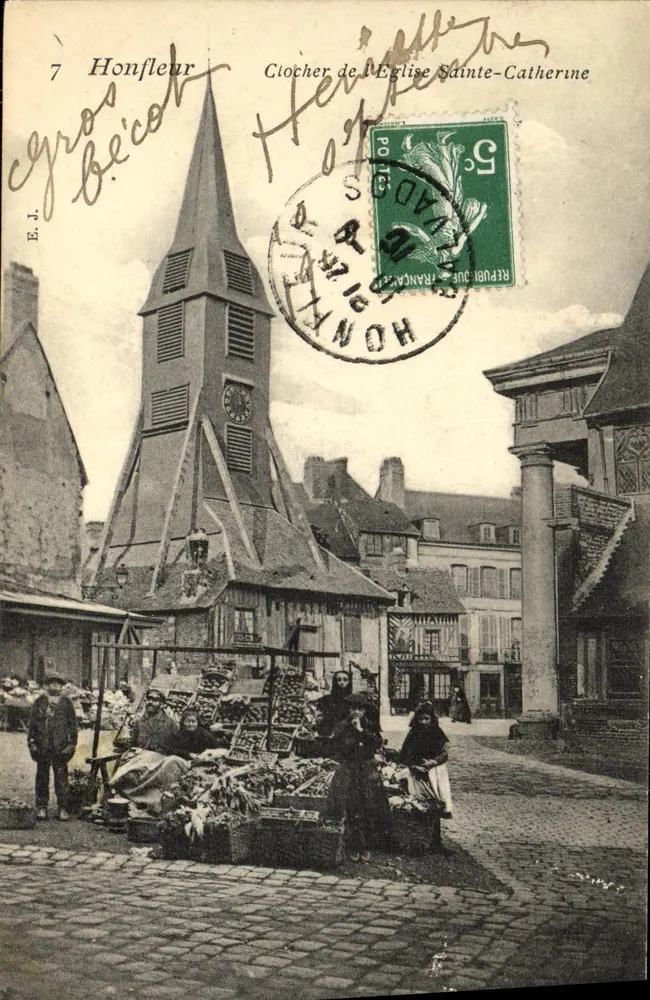Honfleur — Clocher de l'Église Sainte-Catherine — E.J. Gros Beicot - Recto