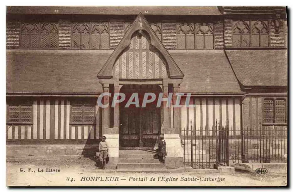 Honfleur — Portal der Kirche Sainte-Catherine — G. F., Le Havre, n°84 - Vorderseite