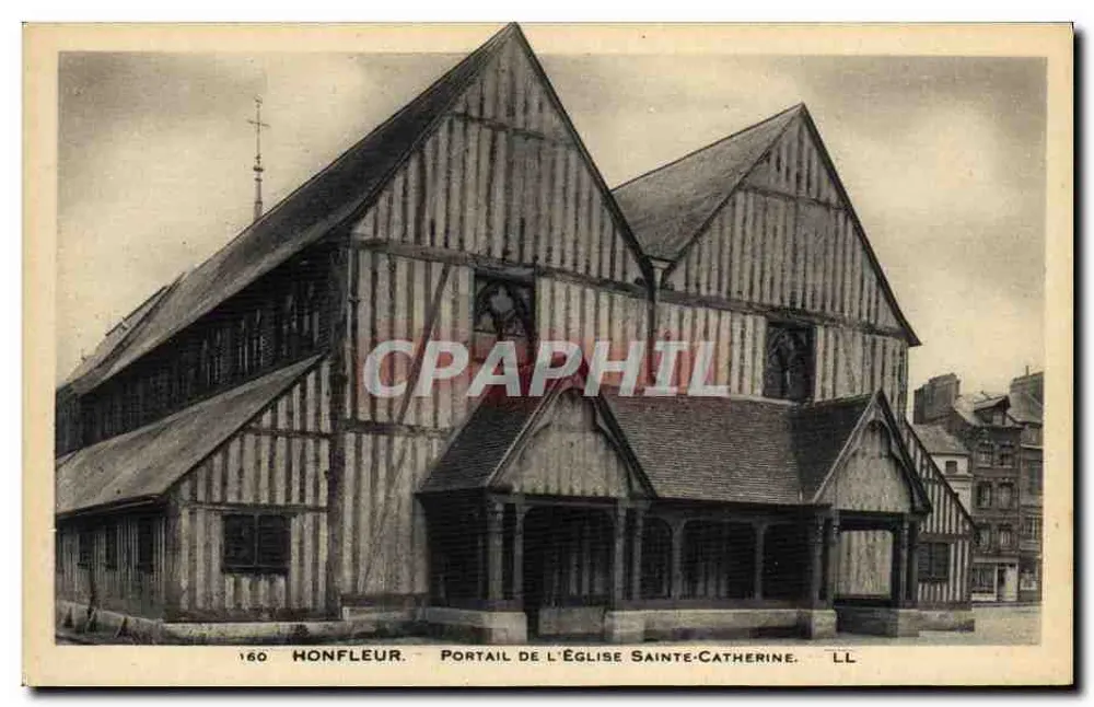 Honfleur — Ansicht des Portals der Kirche Sainte-Catherine — Edition Honfleur, Nr. 160 - Vorderseite