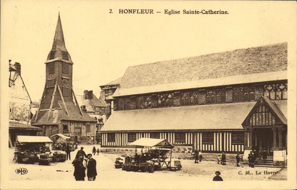 Honfleur — Igreja de Santa Catarina — C. M., Le Havre - Frente