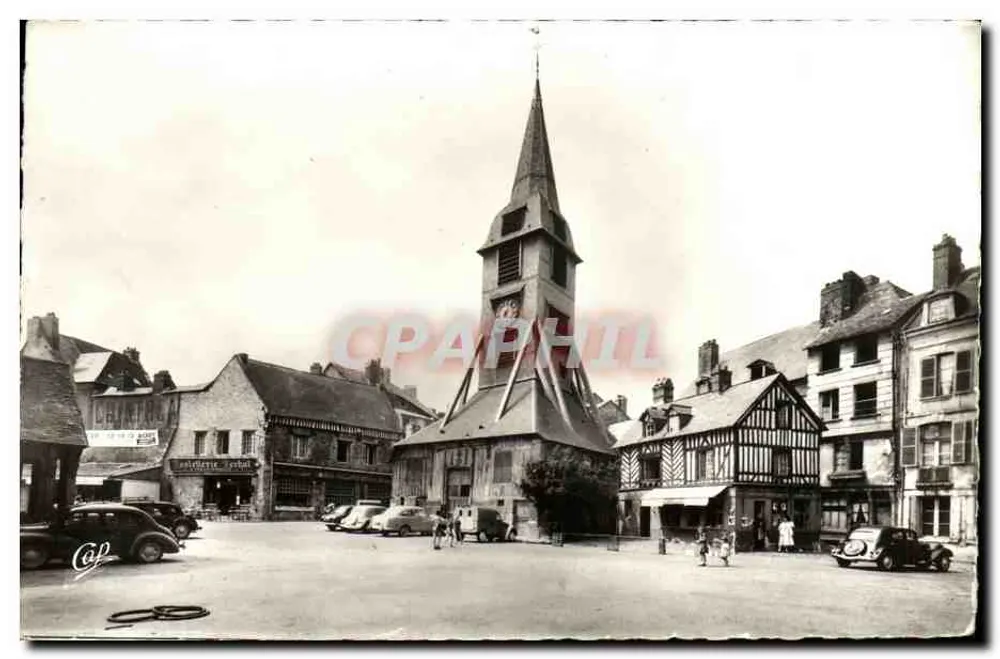 Honfleur — Torre da Igreja de Santa Catarina e a Praça — Réal-Photo, Paris - Frente